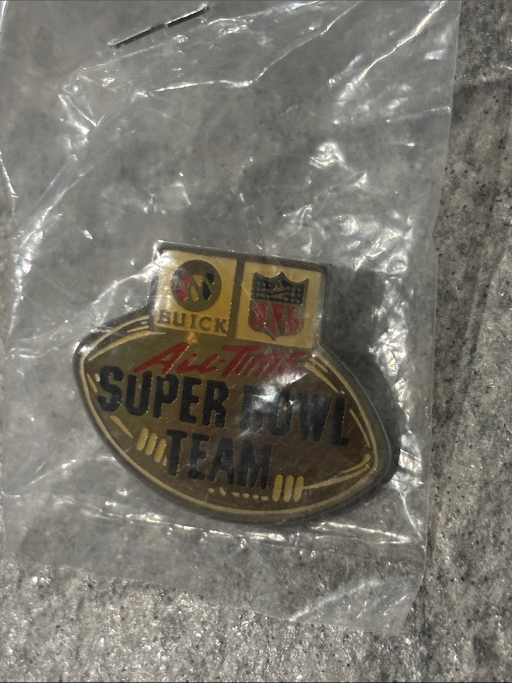 Vintage All-Time Super Bowl Team Gold Tone Pin NOS